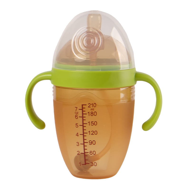 Leche materna en caja en inglés, artefacto de destete de nano plata, biberón de silicona completo anti-flatulencia para bebés 210ml