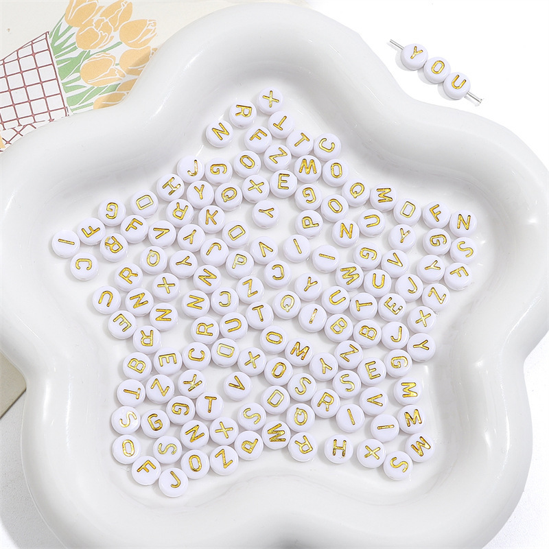 10g Weight 50 PCS/Package Arylic Letter DIY Jewelry Accessories Beads