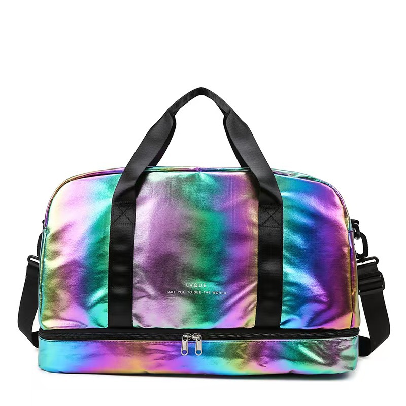 Bolso de fitness de moda 2026 nuevo bolso de mano brillante perlada de gran capacidad de almacenamiento bolso de viaje mochila deportiva