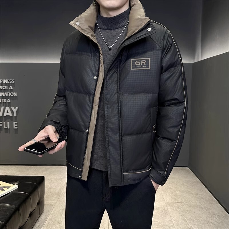 Wuhan Explosions Men's Down Jacket Men's Solid Color Collar Advanced Down Jacket Tide Brand E-commerce Live Foreign Trade Supply