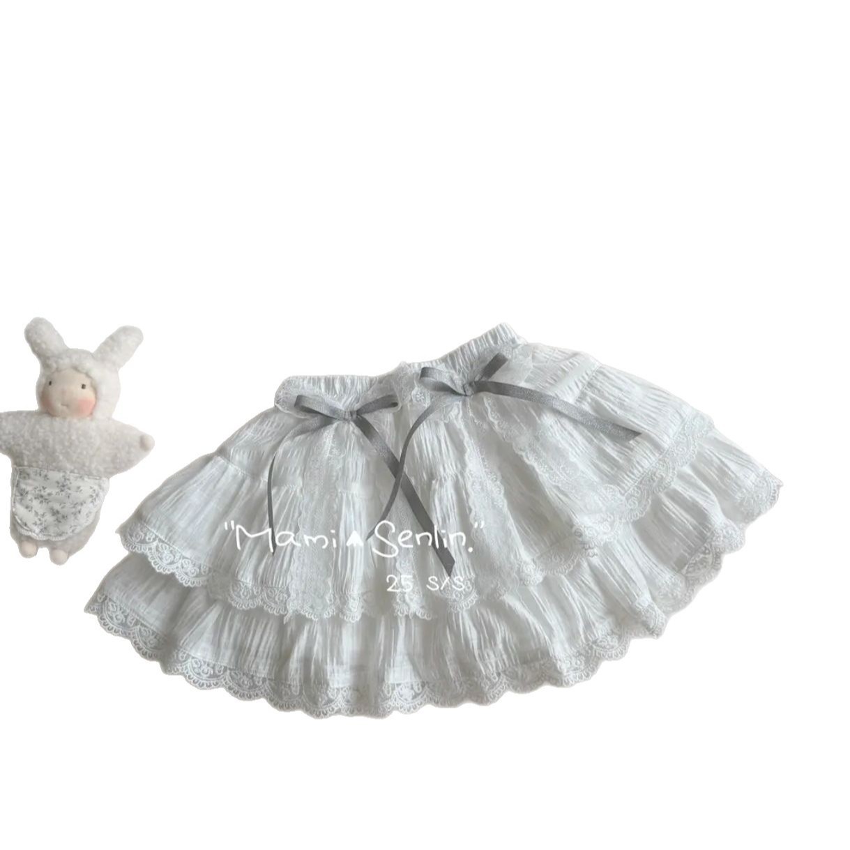 Falda de pastel de algodón fino para niñas 2025 verano nuevo estilo de encaje para niños falda de hadas falda linda para bebés