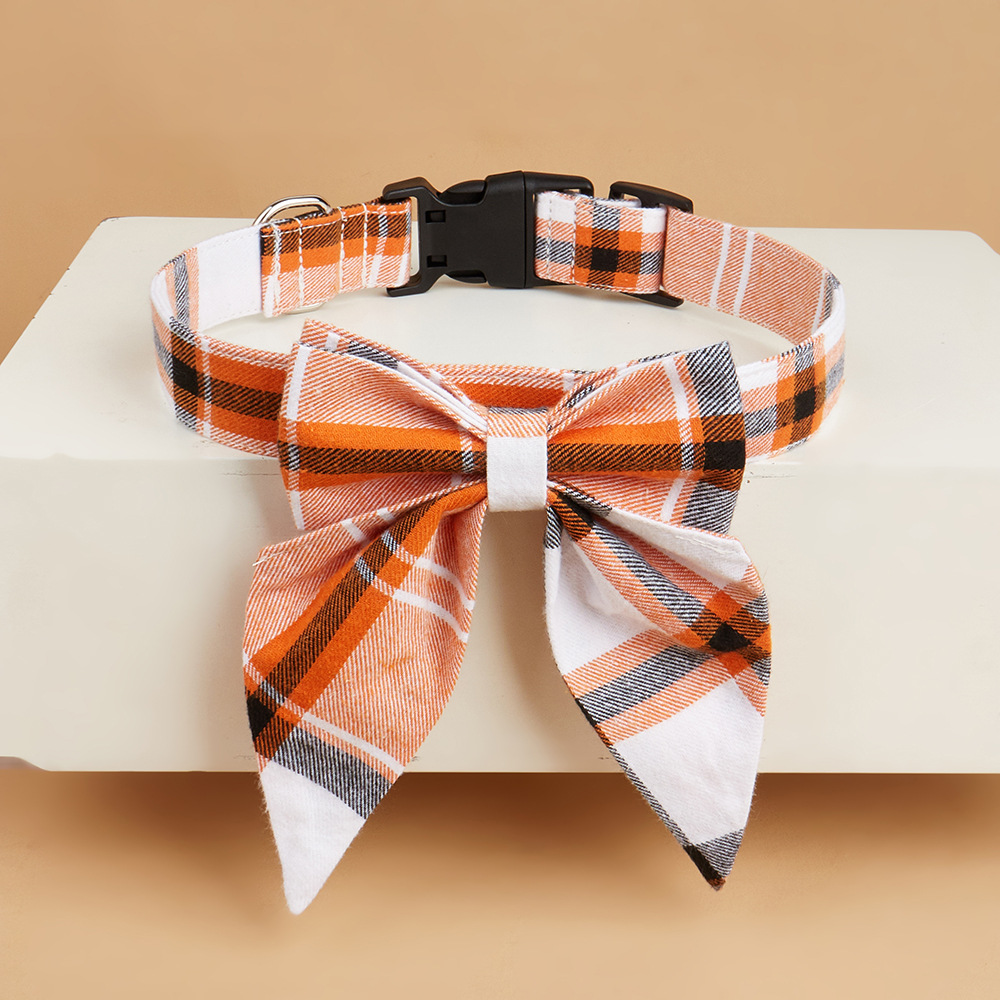 Tanpopo Cross-border nuevo collar de perro pajarita de mascota mariposa de algodón nudo desmontable collar de celosía de perro