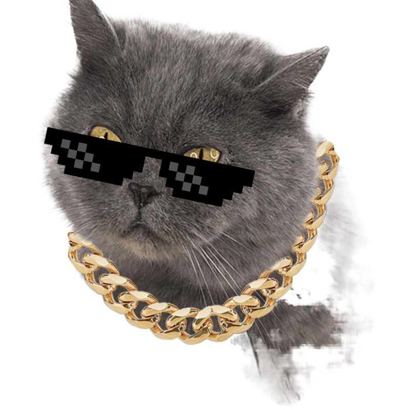 Аксессуары Французский бульдог Bully Золотая цепочка Ошейник для маленьких и средних собак Ожерелье для домашних животных Аксессуары