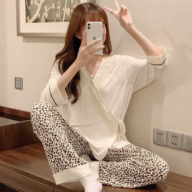 Spot July 276 Modal Pajamas Women's Spring and Autumn 2021 New Long Sleeve Kimono Women's Home Suit Spot July 276 Modal Pajamas Women's Spring and Autumn 2021 New Long Sleeve Kimono Women's Home Suit