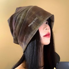 复古小众扎染堆堆帽女夏季废土风冷帽街头潮流个性显脸小包头帽子