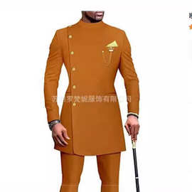 欧美速卖通亚马逊西装粉色男士套装三件套修身款商务宴会伴郎礼服