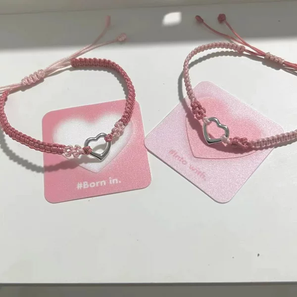 Tiktok Instagram Heart-Pounding Peach Blossom Bracelet Niche Design High-Value Sweet Best Friend Bracelet Wholesale