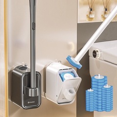 吸盤使い捨てトイレブラシセット死角のないトイレ洗浄ツール壁掛けトイレ洗浄ブラシヘッド神器