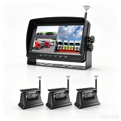 Navigation Recorder, Driving recorder - 7inch-car-wireless-monitor-3-wireless-wifi-solar-magnetic-cameras