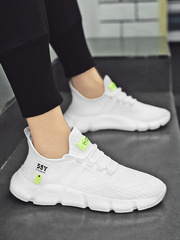 Super soft and lightweight men's shoes for students in summer breathable foam soft sole mesh shoes large size 4546 white running sneakers