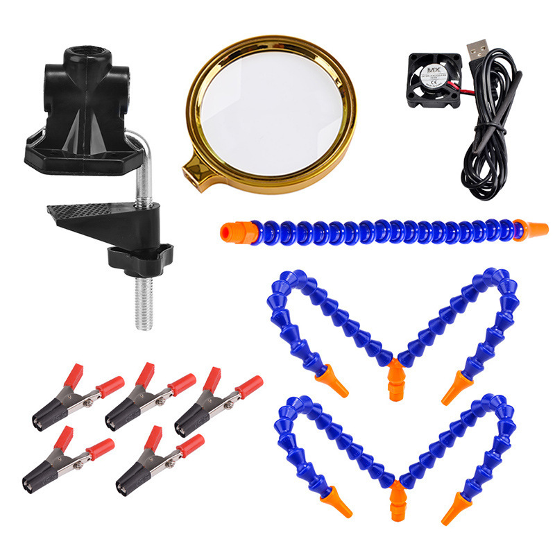 Model Aircraft Repair Tool 5-Claw Multi-Function Welding Station DIY PCB Soldering Repair Magnifying Glass Adjustable Tool Desk