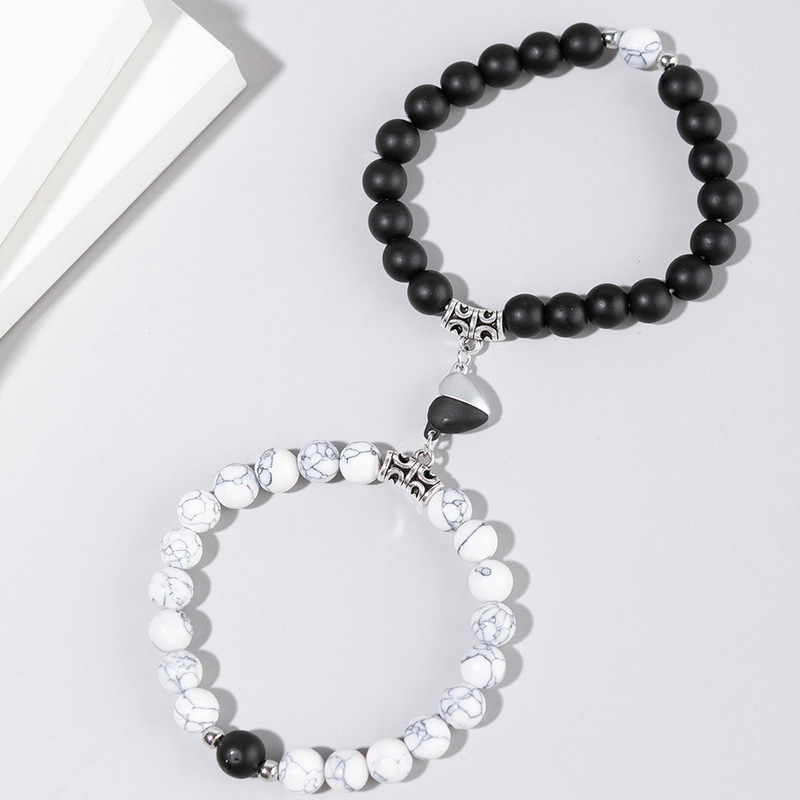 Couple Bracelets for Men and Women, Niche Design, Ins-Style Magnetic Trendy Bracelet Set, Cross-Border Jewelry Trend Couple Bracelets for Men and Women, Niche Design, Ins-Style Magnetic Trendy Bracelet Set, Cross-Border Jewelry Trend