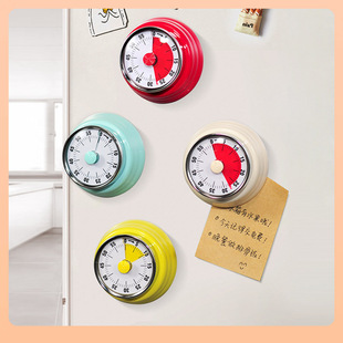 ✅Cross-border kitchen timer mechanical timer reminder circular time alarm clock magnetic attraction visualization