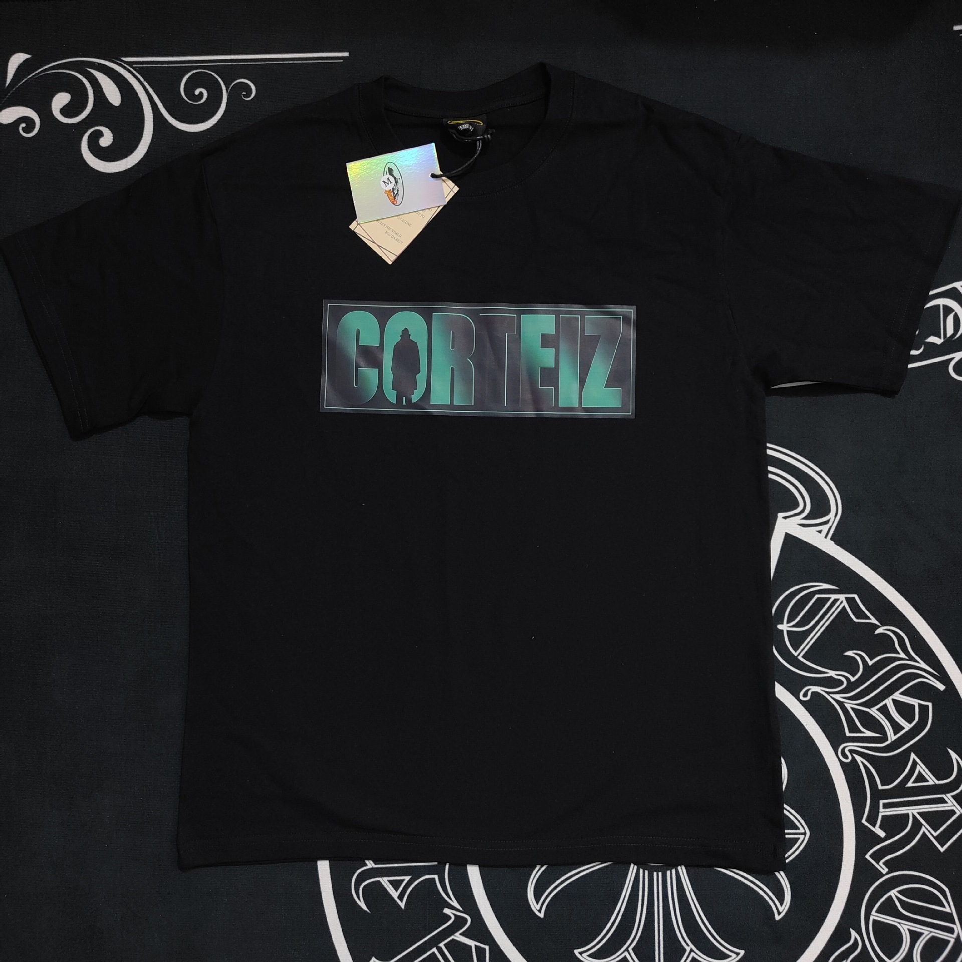 Transfronterizo nuevo corteiz manga corta Devil Island camiseta carta Logo impreso cuello redondo americano casual suelta media manga