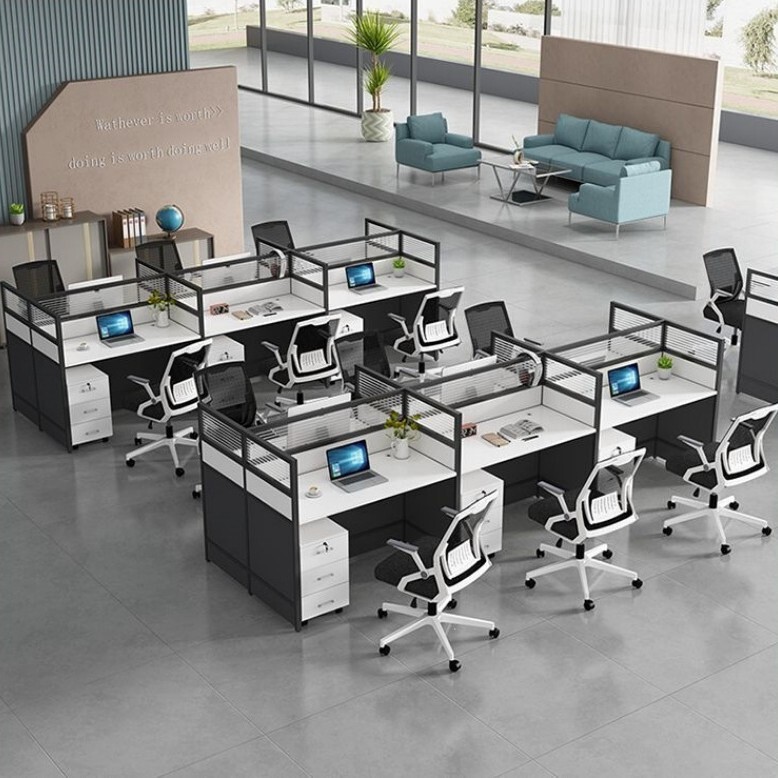 Office desk staff workstation set for 6 people, simple modern office partition, single-person 4-person partitioned computer workstation desk Office desk staff workstation set for 6 people, simple modern office partition, single-person 4-person partitioned computer workstation desk