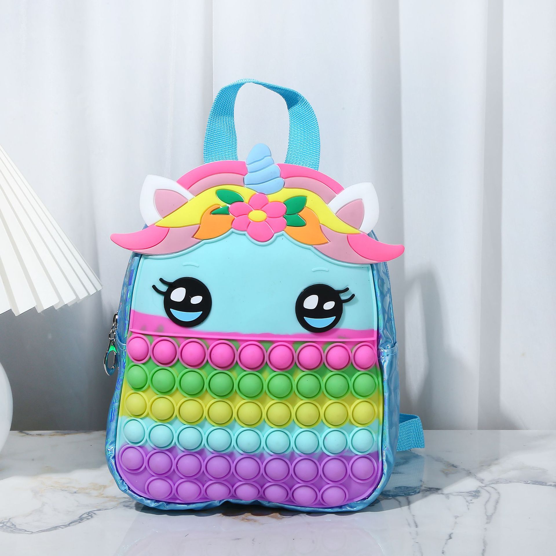 Nuevo unicornio rata asesino Pioneer mochila niños burbuja música descompresión de gran capacidad silicona al por mayor