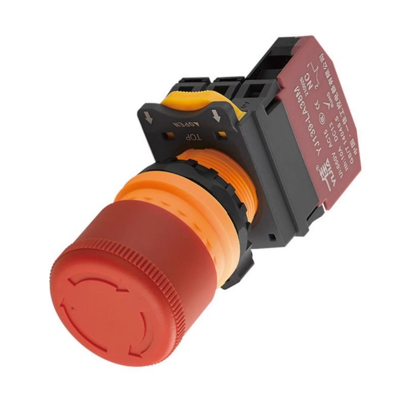 一佳YJ139-LA38M-01ZS/30mm小蘑菇头急停按钮电源停止开关 22开孔