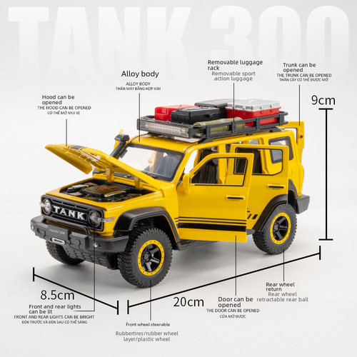 (Box-packed) 1:24 Scale Border Edition Alloy Off-Road Car Model Ornament—Wholesale Drop Shipping