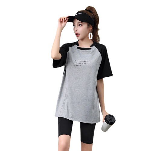Women's Plus Size Yoga Top, Sportswear Outdoor Fitness Clothing, Running Fitness Suit, Short Sleeve Set, Yoga Backless Top