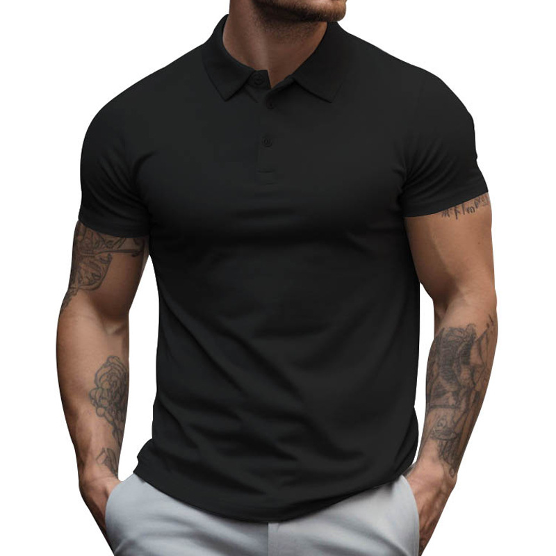 Camiseta de manga corta con cuello para hombre, estilo veraniego nuevo de Temu2026, talla grande holgada, color liso, tipo polo.