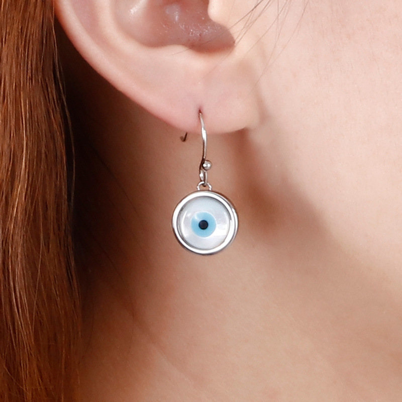 Fashion Devilu0027S Eye Titanium Steel Inlay Opal Bracelets Earrings Necklace