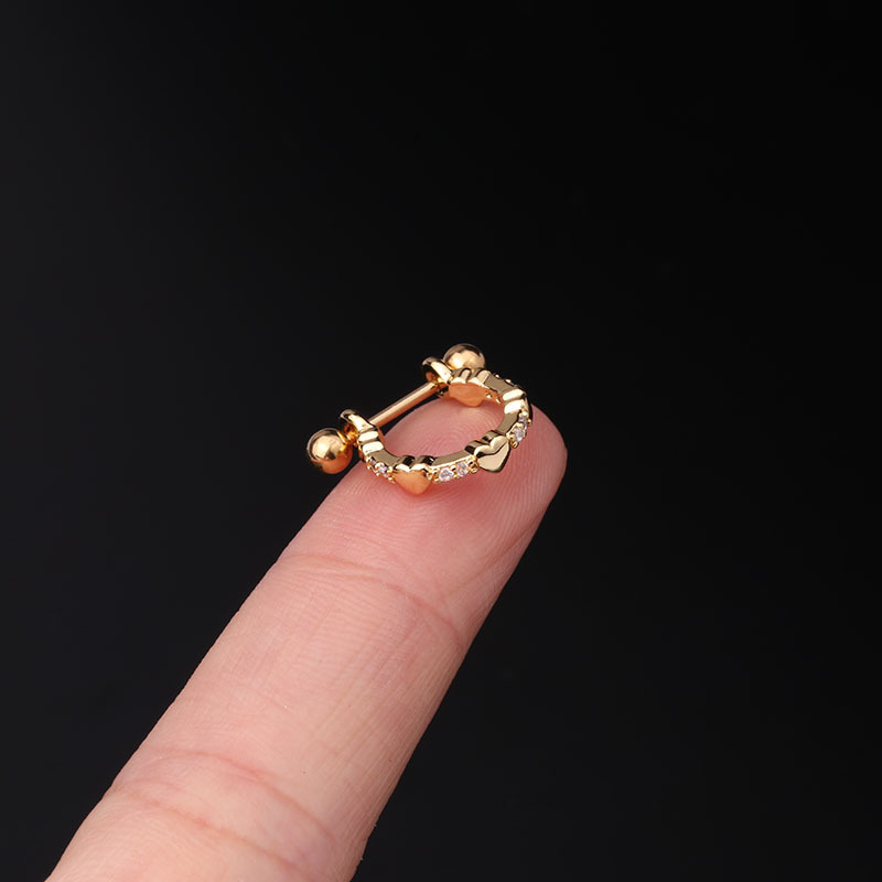 Ear Cartilage Rings & Studs Fashion Crown Copper Plating Artificial Gemstones display picture 14