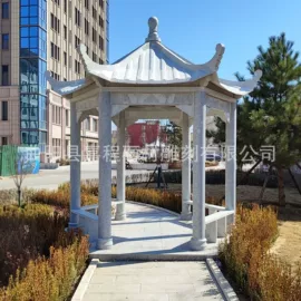 石雕;亭子;景观石