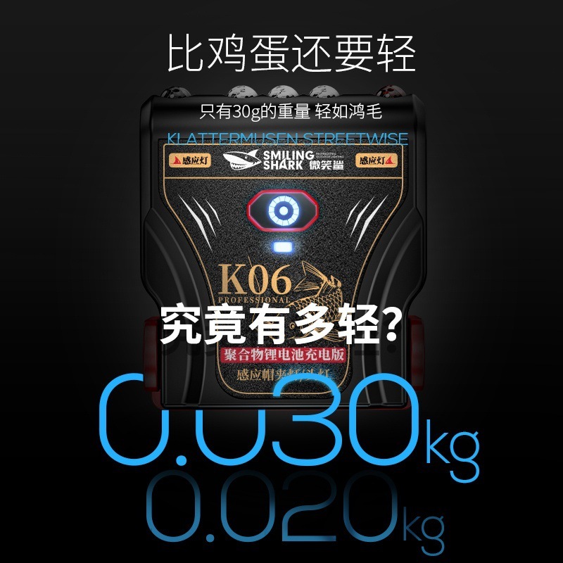跨境迷你感应帽夹灯USB充电户外夜钓头灯徒步夜骑露营头灯|undefined