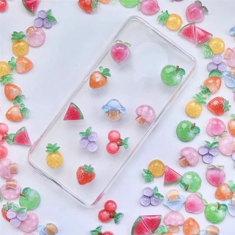クリスタル多面透明フルーツパッチ diy クリーム接着剤携帯電話ケース水カップステッカー子供のヘアピン樹脂材料|undefined