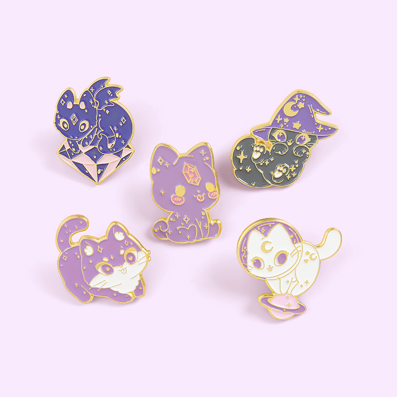 Cartoon Style Cat Alloy Stoving Varnish Brooches display picture 4