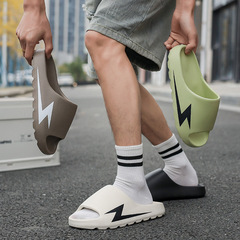 男女士外穿潮酷街頭風一字拖鞋夏季防滑軟厚底網紅新款情侶涼拖鞋