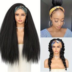 外国貿易のヤキ欧米のかつらの女性のヘアバンドのかつらの頭のカバーの氷の糸のヘアバンドのかつらの化学繊維のトウモロコシのひげの長いまっすぐな髪
