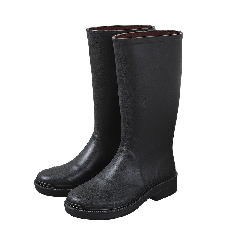 Kleine duftende Wind lange Fass Regen Damenmode wasserdicht und Anti-Rutsch-Ritterstiefel ohne Version_voghion.com