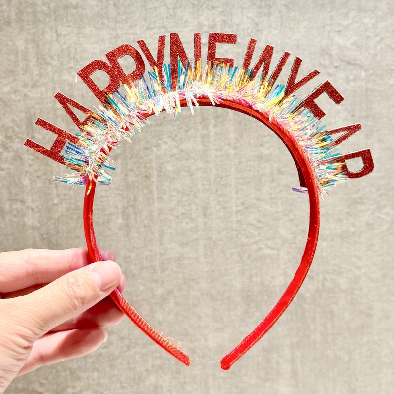国境を越えた新しい新年ヘッドバンドhappynewyearパーティークリエイティブドレスアップヘッドバンドヘアアクセサリー写真小道具|undefined