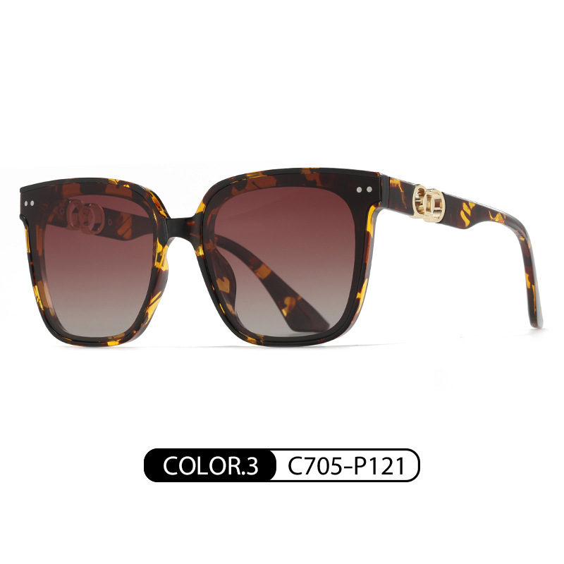 Nuevo ultra-ligero gran marco gafas de sol polarizadas de alto grado TR7532 hombres y mujeres de la misma cara grande adelgazamiento gafas de sol