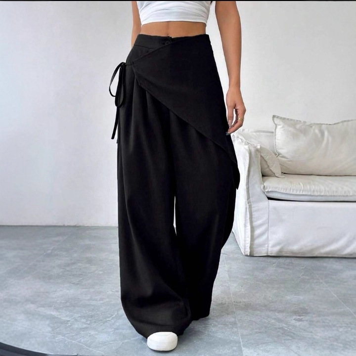 Irregular Suit Pants for Women 2025 Southeast Asia Cross-Border New Design Loose Slimming High-End Wide-Leg Pants for Women