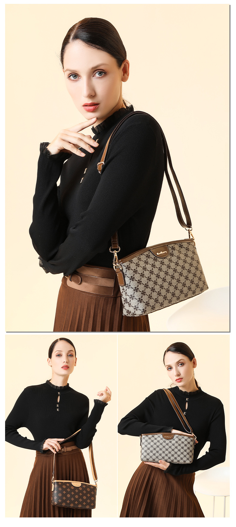Shoulder Bags for Women. New High-quality Patterned Niche Zipper Crossbody Bag on The Market. Versatile Armpit Bag_voghion.com