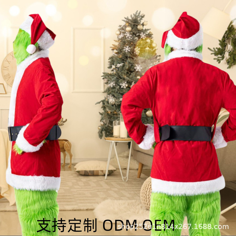 Christmas Greens Costume Halloween Play Dress Up Christmas Dress Up Grinch Party suit Costume