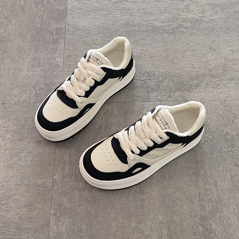 Samt Sneaker Mit Dicker Sohle Für Damen Herbst Winter Freizeitschuhe_voghion.com