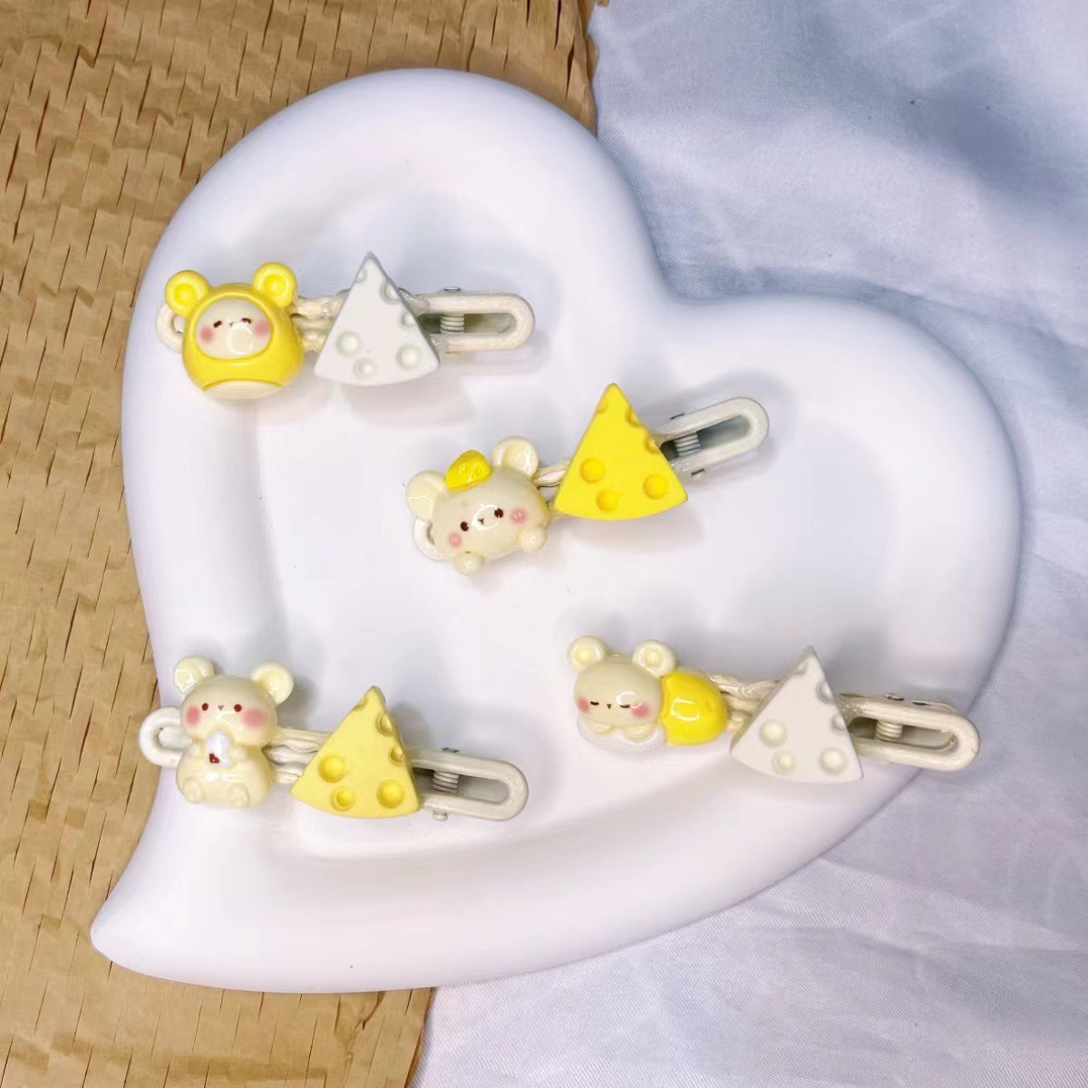 치즈쥐 머리핀 [혼합머리]