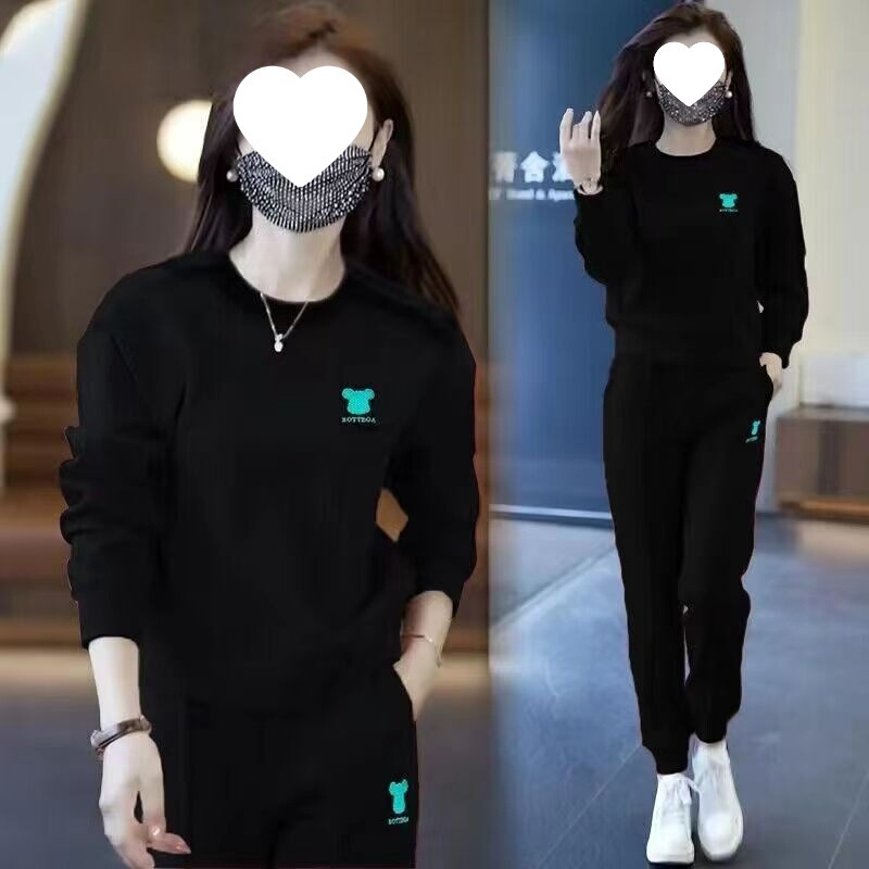 休闲运动套装女春秋季2025新款时尚洋气减龄大码卫衣跑步服两件套|undefined