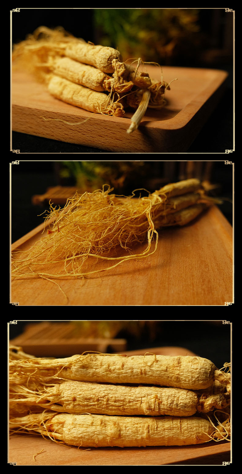 Changbai Mountain Sun-Dried Ginseng Whole Root Slices for Soup Tea and Wine Soaking preparation
