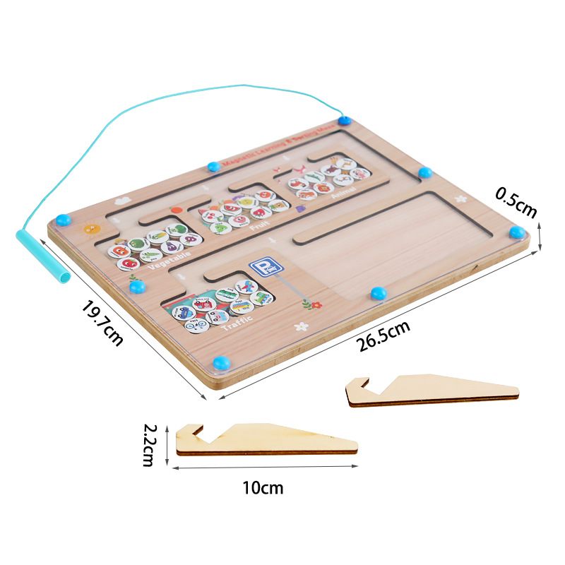 Tablero de clasificación de conocimiento magnético divertido educación temprana kindergarten juguetes educativos cognitivos entre padres e hijos Entrenamiento de control de pluma de madera para niños