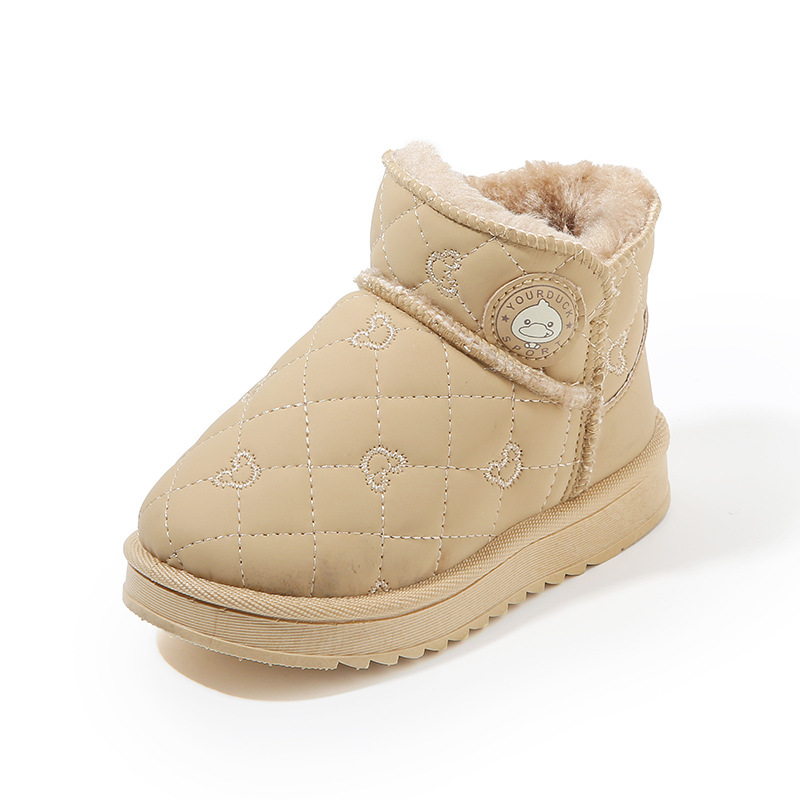 Botas de nieve para niños, niños, niños, niños, niños, niños, zapatos de algodón cálidos de terciopelo más gruesos de invierno, botas de algodón para niños antideslizantes