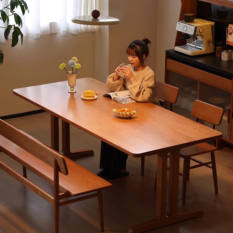 Cherry Wood Solid Wood Desk Long Table Living Room Large Dining Table Home Study Table Workbench Computer Desk Desk Dining Table