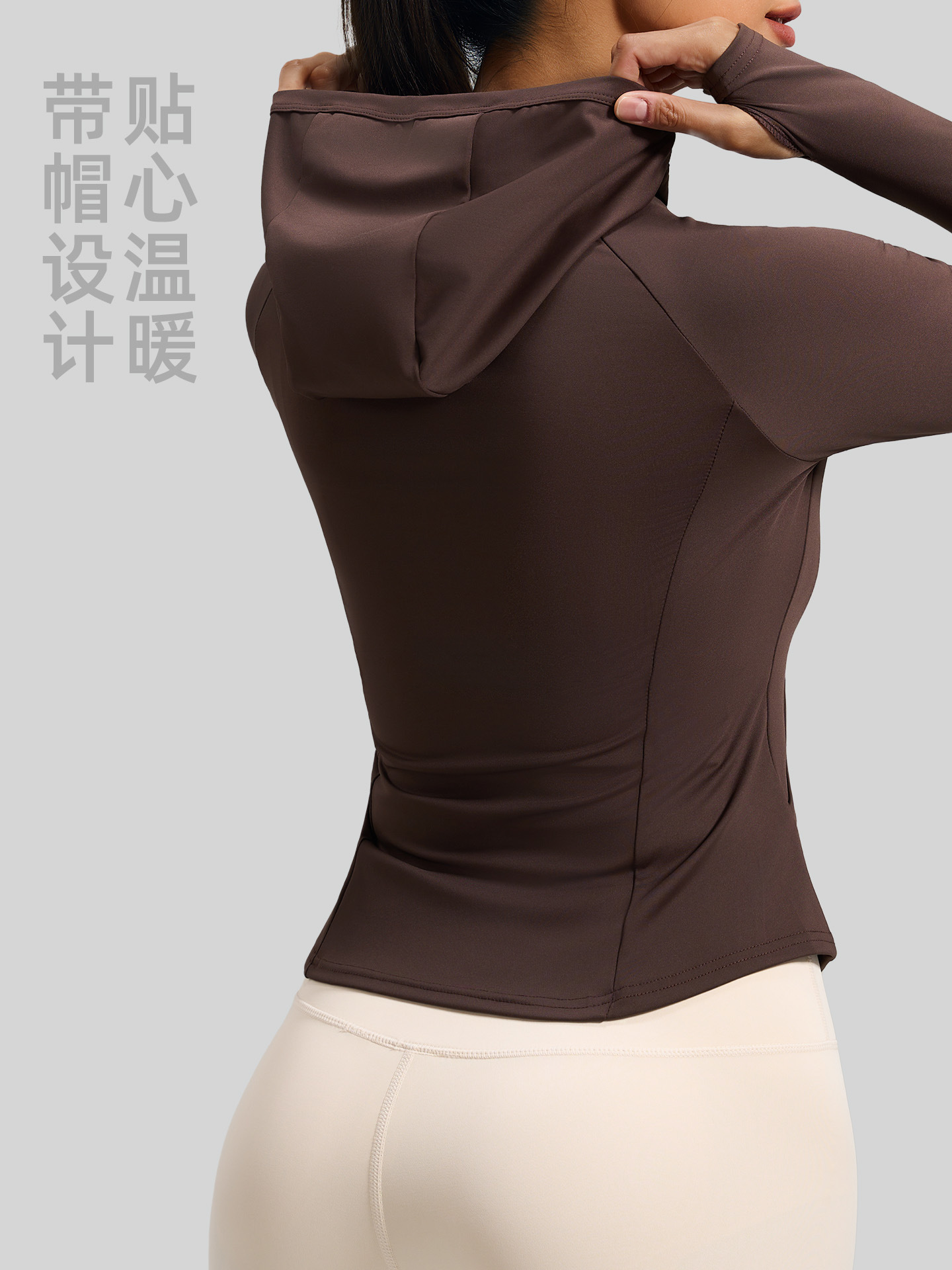 Juyi Tang primavera y otoño manga larga mujer con bolsillo encapuchado acondicionamiento físico yoga abrigo