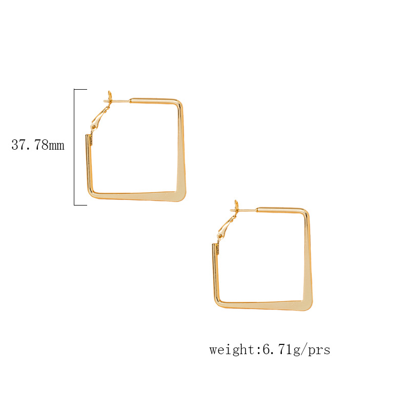 new exaggerated geometric square earrings