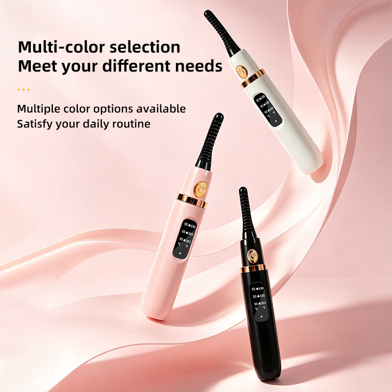 Cross-border new electric eyelash curler with heating function, featuring a battery-powered design and a display for monitoring the remaining power, making it the ultimate eyelash curling tool