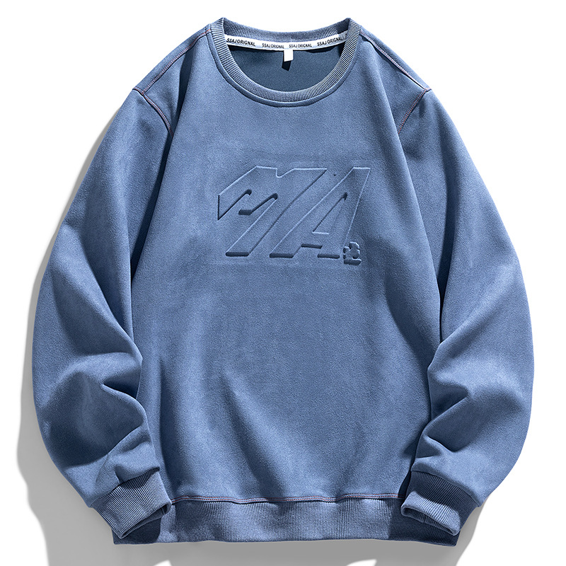 exclusive sweatshirt for men in autumn trendy brand loose bottoming tops trendy round neck casual long-sleeved T-shirt for men_voghion.com