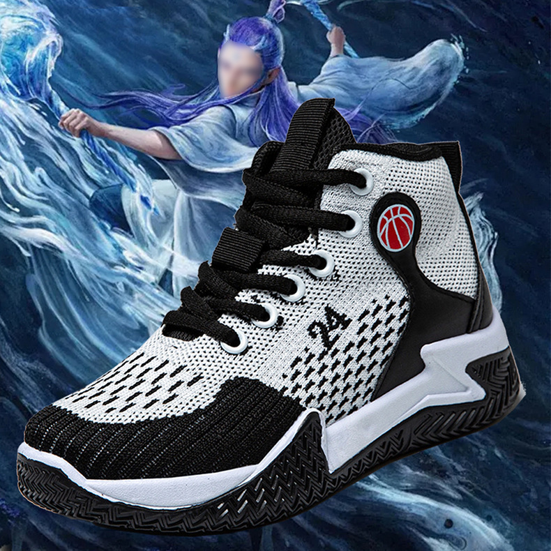 New High-Top Basketball Shoes for Boys and Children, Leather-Covered Water-Repellent Fashion Skate Shoes, Sports Shoes for Male Athletes New High-Top Basketball Shoes for Boys and Children, Leather-Covered Water-Repellent Fashion Skate Shoes, Sports Shoes for Male Athletes